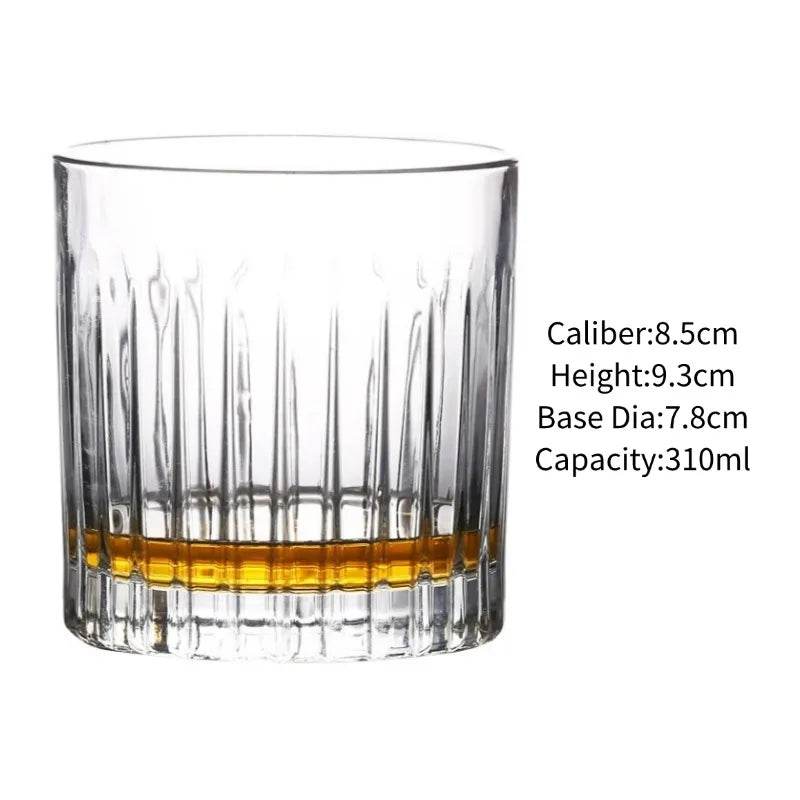 Vintage Embossed Whiskey Glass Classic Old Fashioned Tumbler for Bourbon & Scotch - Le Joyau Store - engraved,gift set,old fashion,premium,whiskey - C 300ml / 1pc