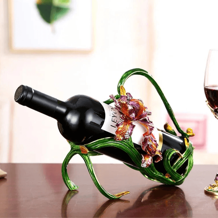 Vintage European Antique Floral Enamel Crystal Wine Decanter or Wine Glasses - Le Joyau Store - crystal,decanter,elegant,gift set,goblets - 1 Glass