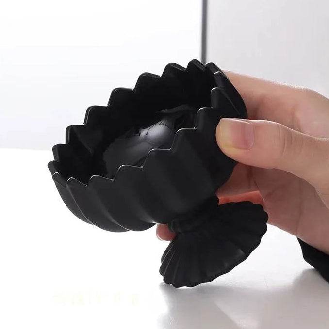 Gothic Victorian Black Obsidian Glass Dessert Serving Bowl (100ml) - Le Joyau Store - Dessert,Glass,Highfoot,Obsidian,Yogurt - 