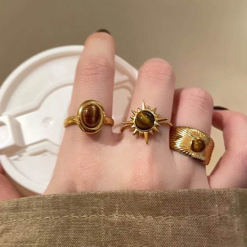 Vintage Red Crystal Baroque Victorian Goth Gold Adjustable Women's Ring - Le Joyau Store - Gothic,Open Ring,Punk,Red Crystal - 991044 1PC