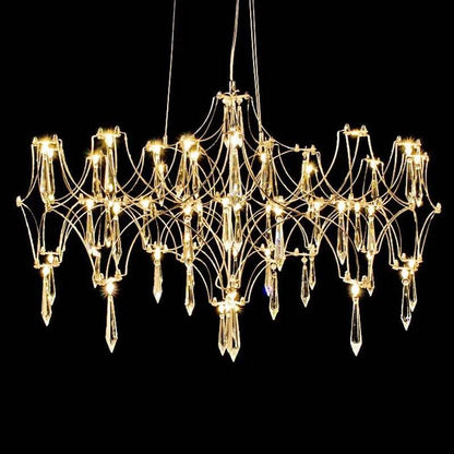 Luxury Crystal Spiderweb Raindrop Chandelier Adjustable Starlight Pendant Light - Le Joyau Store - adjustable,crystal,elegant,luxury,modern - Gold / 105cm / 3 colors light