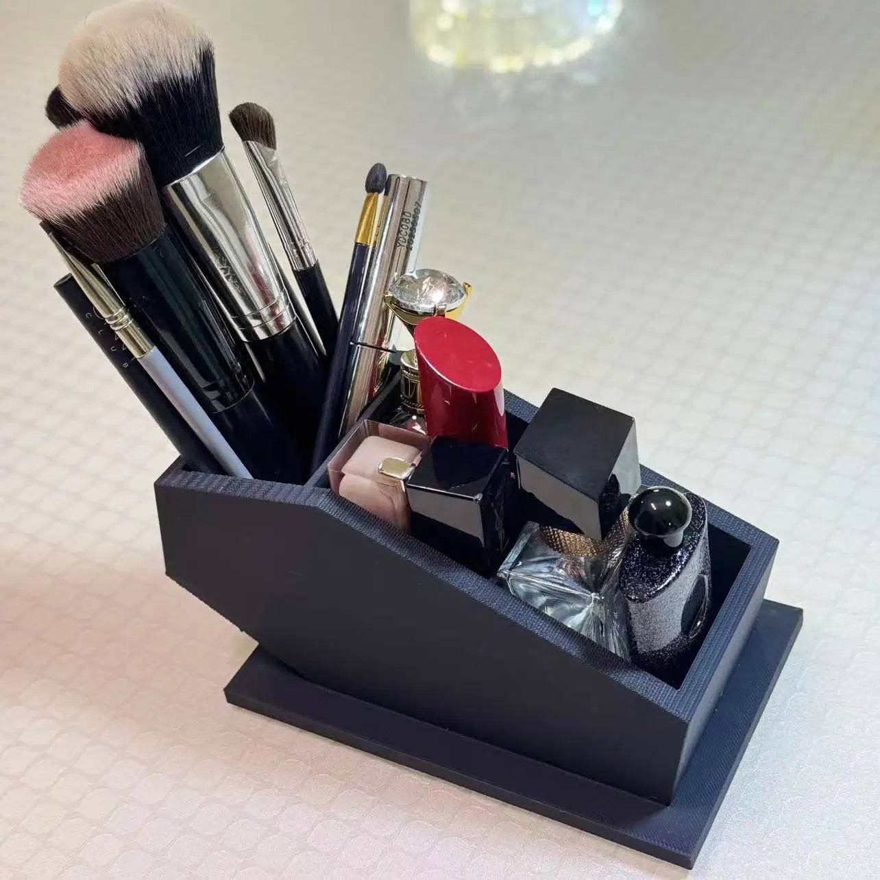 Gothic Coffin Makeup Organizer Black Vanity Storage Rack for Cosmetics & Beauty Tools - Le Joyau Store - beauty,black,elegant,gothic,storage - 