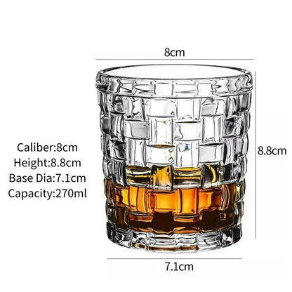 Vintage Embossed Whiskey Glass Classic Old Fashioned Tumbler for Bourbon & Scotch - Le Joyau Store - engraved,gift set,old fashion,premium,whiskey - C 300ml / 1pc