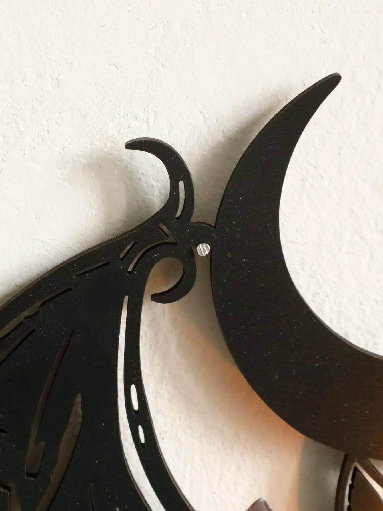 Gothic Black Bat & Crescent Moon Witches Wooden Wall Shelf Crystal Display Rack - Le Joyau Store - Bat,Black,Gothic,Halloween,Moon - 
