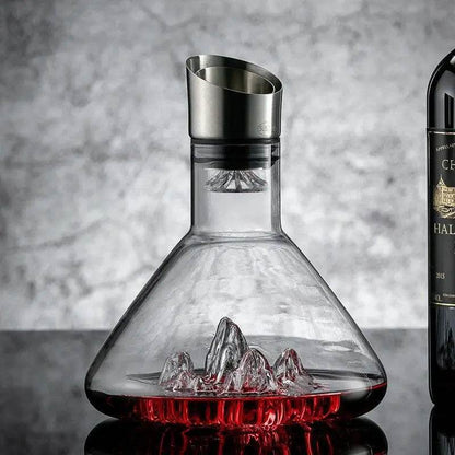 Elegant Glass Iceberg Mountain Whisky & Wine Dining Table Decanter - Le Joyau Store - crystal,lead-free,pourer,thickened,whisky - Transparent (1500ml)