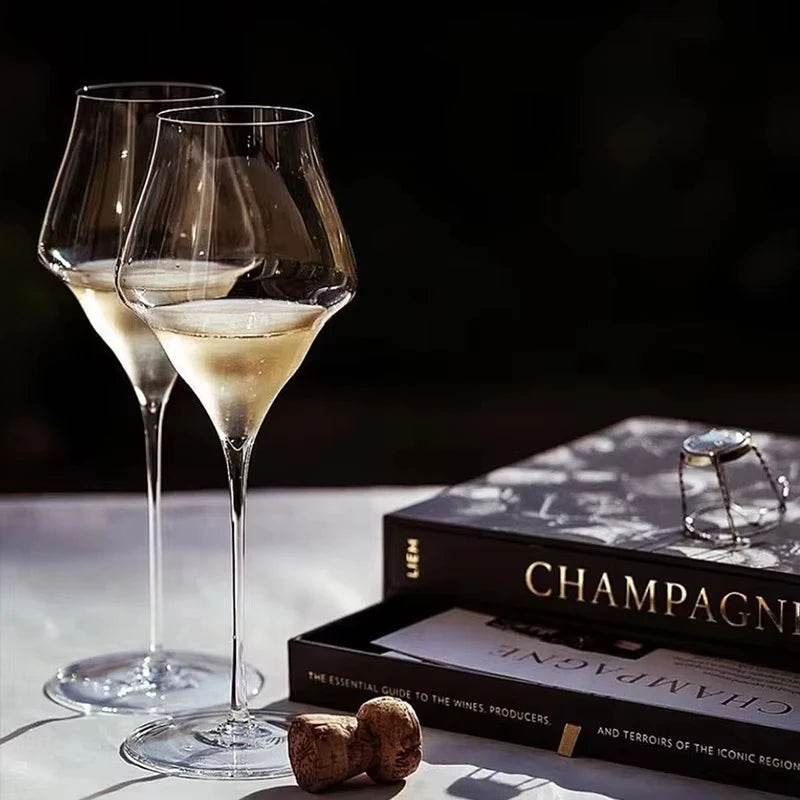 Elegant Ultra-Thin Abstract Crystal Wine Glass - Le Joyau Store - Champagne,Crystal,Handmade,Luxury,Thin Glass - Champagne (390ml)