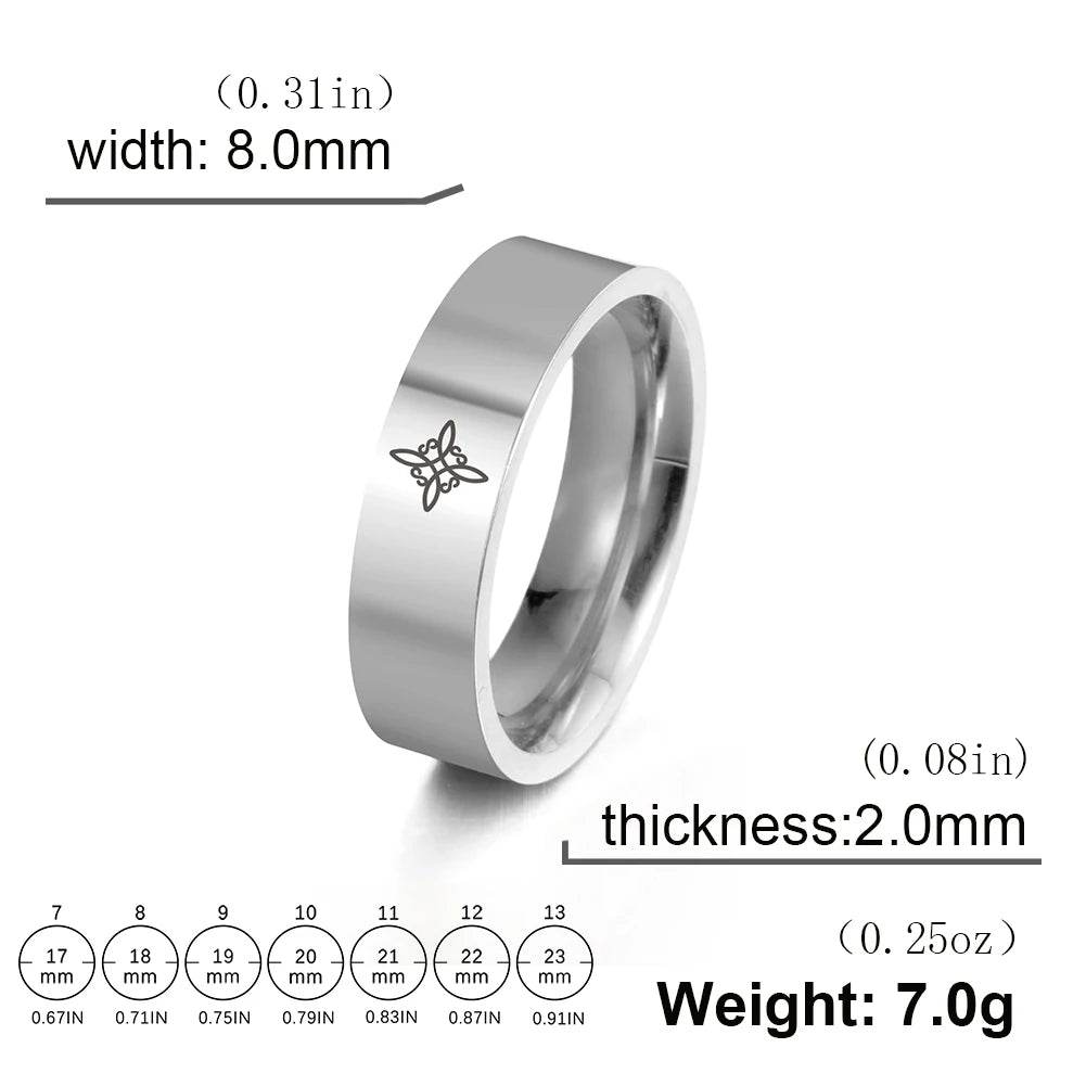 Witches Celtic Knot Engraved Unisex Stainless Steel Wiccan Protection Ring - Le Joyau Store - Christmas,Couple,Stainless,Talisman,Witch Knot - 7 / Rose Gold