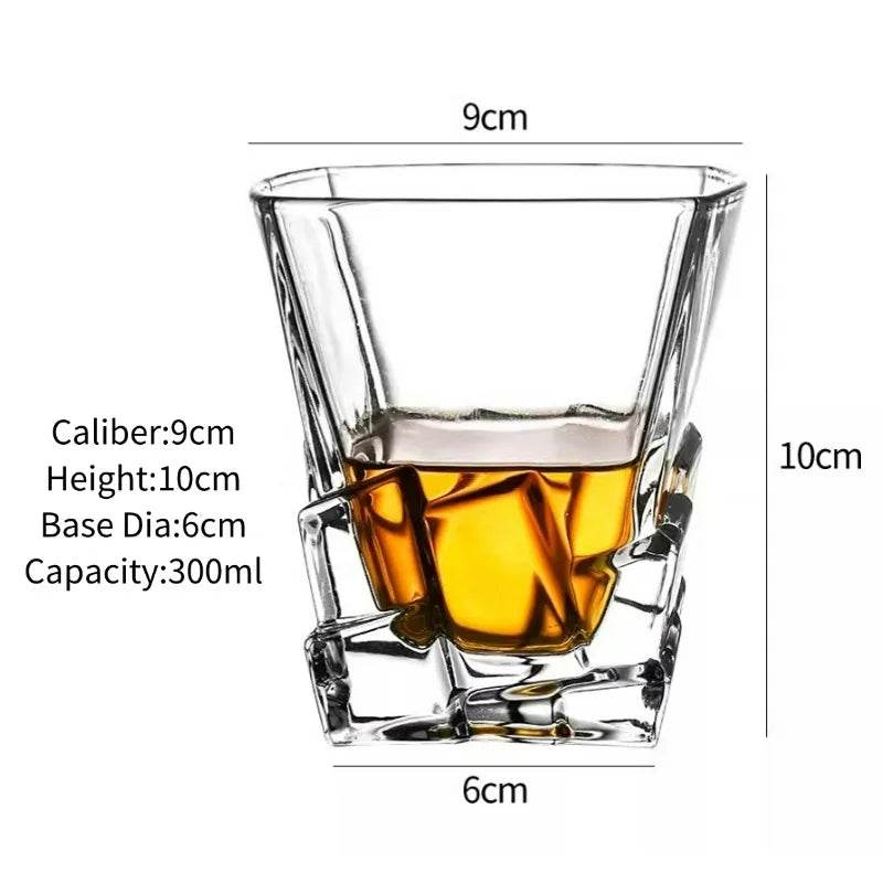Vintage Embossed Whiskey Glass Classic Old Fashioned Tumbler for Bourbon & Scotch - Le Joyau Store - engraved,gift set,old fashion,premium,whiskey - C 300ml / 1pc