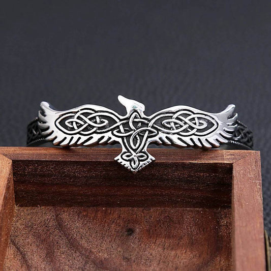 Vintage Viking Men's Eagle Celtic Knot Cuff Bracelet - Le Joyau Store - adjustable,Celtic,fashion,stainless,vintage - 