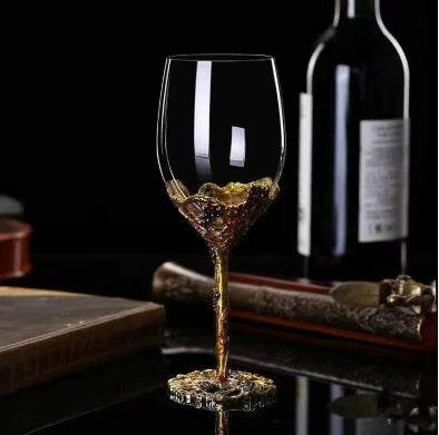 Luxury Floral Colored Gold Enamel Crystal Goblet Wine Glass - Le Joyau Store - crystal,enamel,gifts,luxury,vintage - A / 301-400ml