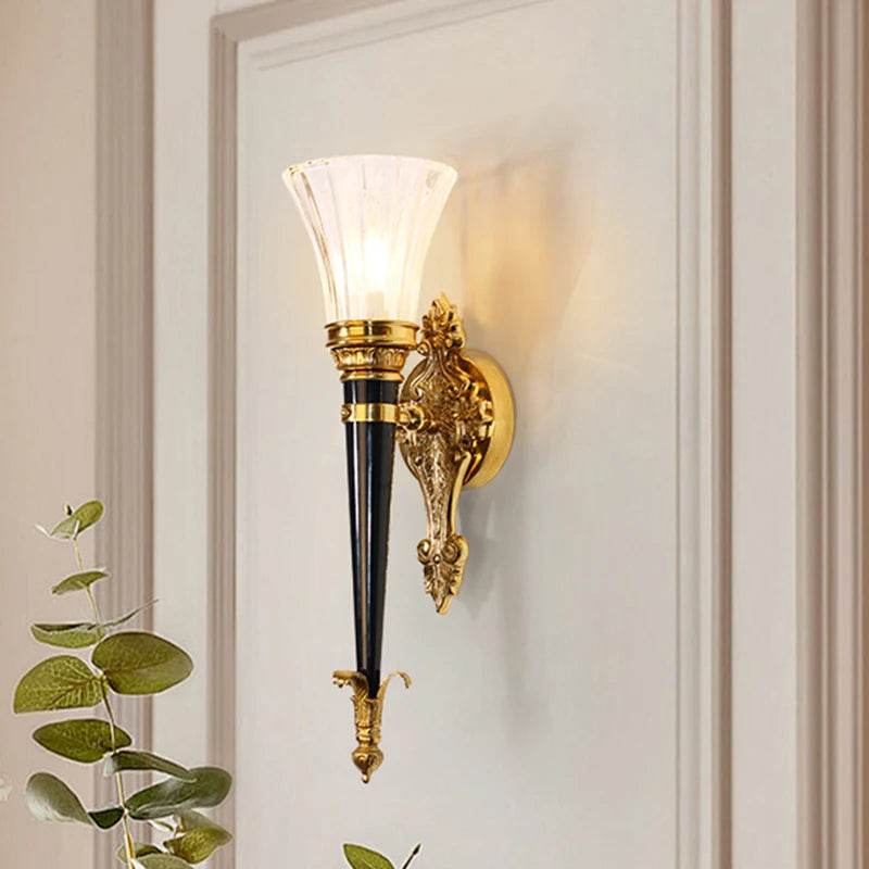 Victorian Baroque Copper & Black LED Wall Sconce Gothic Torch-Style Luxury Lamp - Le Joyau Store - Bedroom,Copper,LED,Living Room,Retro - 16-20W / Height 55cm / 3 color light