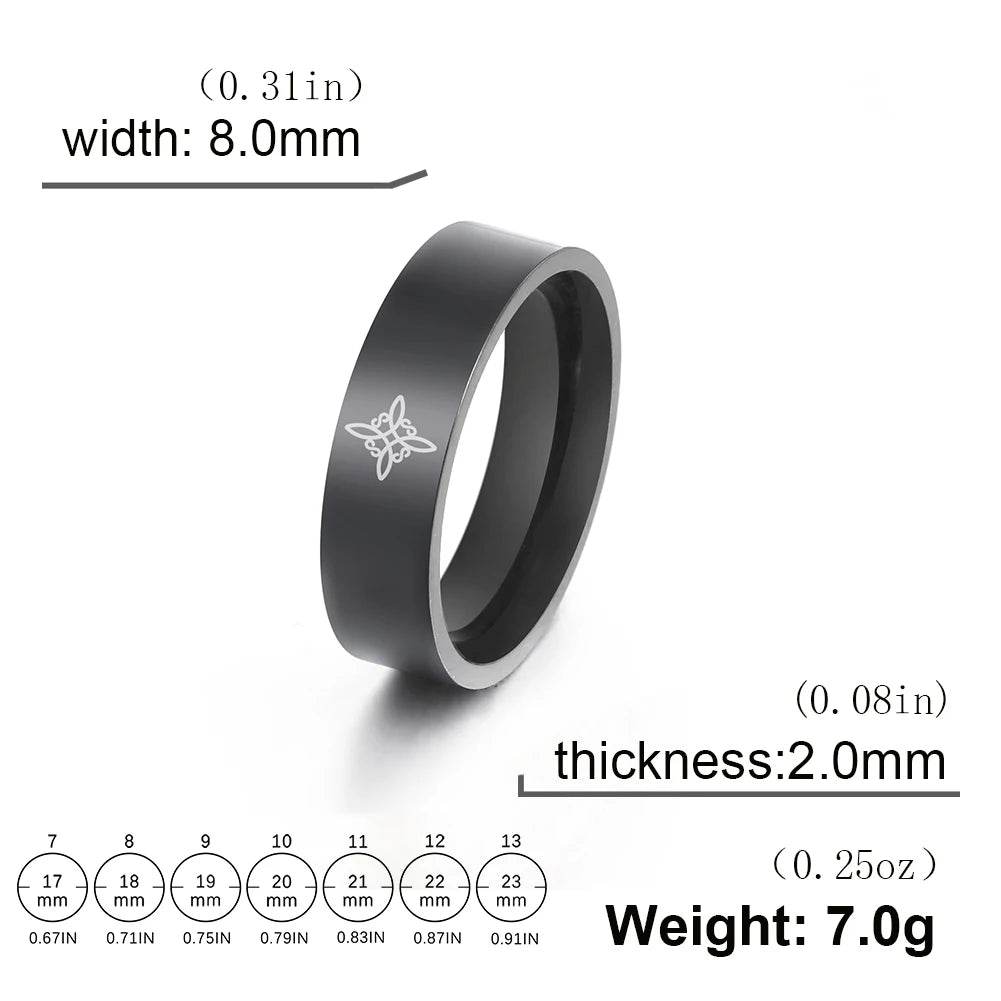 Witches Celtic Knot Engraved Unisex Stainless Steel Wiccan Protection Ring - Le Joyau Store - Christmas,Couple,Stainless,Talisman,Witch Knot - 7 / Rose Gold