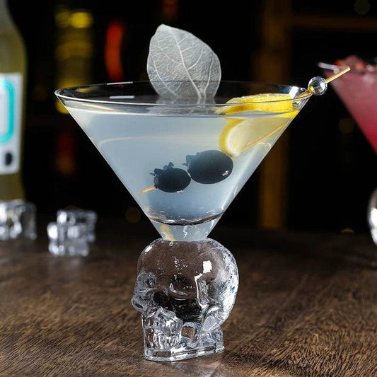 Crystal Skull Martini Glass Gothic Barware Goblet - Le Joyau Store - cocktail,crystal,premium,skull - 