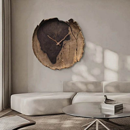 Rustic Wood Grain LED Wall Clock Light Vintage Nordic Decor - Le Joyau Store - decor,LED light,modern,wall lamp,wood grain - Dia 30cm / A / NON dimm warm light
