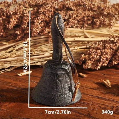 Antique Rustic Cast Iron Hand Bell Vintage Decorative Bell for Weddings & Home Decor - Le Joyau Store - cast iron,hand bell,metal,retro,vintage - Black