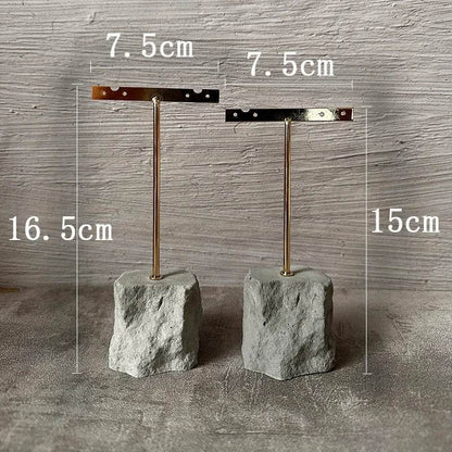 Modern Rustic Gray Cement Stone Effect Jewelry Display Stand for Necklaces & Earrings - Le Joyau Store - bracelet,Cement,Earrings,Gray,Jewelry,Necklaces,ring - DH01-6