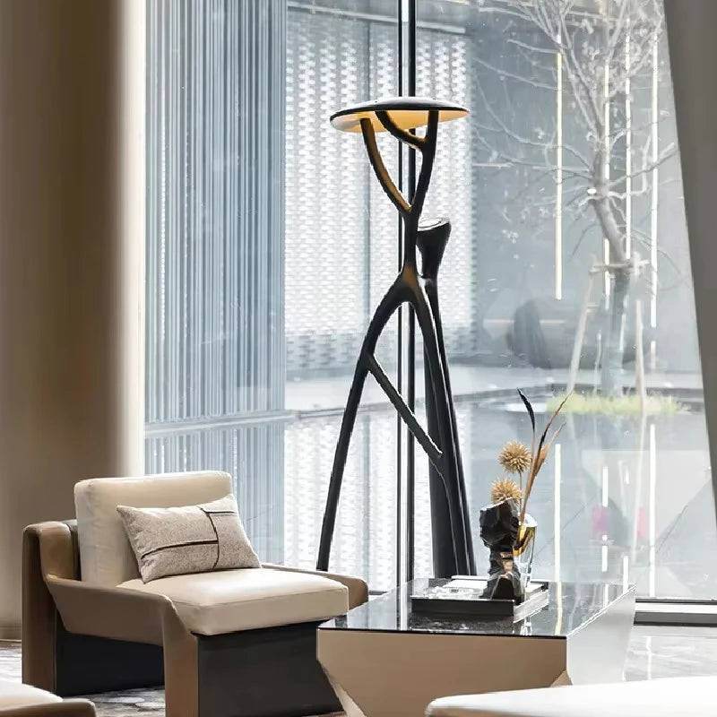 Nordic Tree Branch Floor Lamp Rustic Black LED Standing Light & Artistic Decor Sculpture - Le Joyau Store - LED,Luxury,Nordic,Resin,Sculpture - Warm Light / H200cm / US Plug