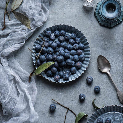 Vintage Retro Iron Fluted Round Photography Prop Food Serving Display Tray - Le Joyau Store - handmade,home,iron tray,round,vintage - S - 14.3cm