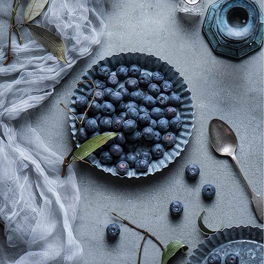 Vintage Retro Iron Fluted Round Photography Prop Food Serving Display Tray - Le Joyau Store - handmade,home,iron tray,round,vintage - S - 14.3cm