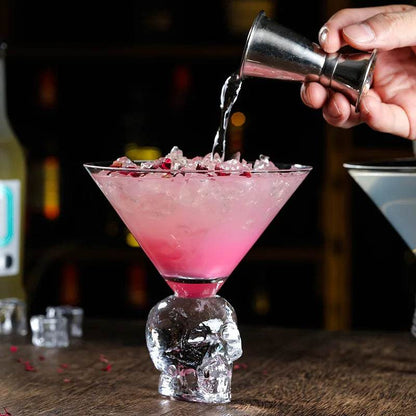 Crystal Skull Martini Glass Gothic Barware Goblet - Le Joyau Store - cocktail,crystal,premium,skull - 
