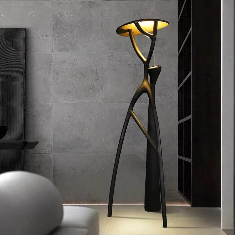 Nordic Tree Branch Floor Lamp Rustic Black LED Standing Light & Artistic Decor Sculpture - Le Joyau Store - LED,Luxury,Nordic,Resin,Sculpture - Warm Light / H200cm / US Plug