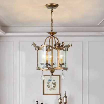 Baroque Crystal LED Chandelier Vintage Brass European Candle Ceiling Light - Le Joyau Store - Crystal,French,Retro - 3 Heads / Warm Light