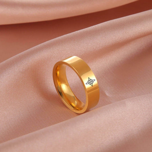 Witches Celtic Knot Engraved Unisex Stainless Steel Wiccan Protection Ring - Le Joyau Store - Christmas,Couple,Stainless,Talisman,Witch Knot - 7 / Rose Gold