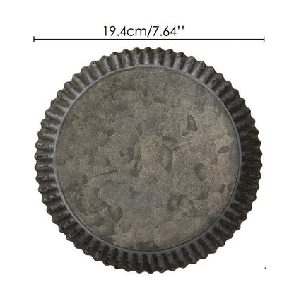 Vintage Retro Iron Fluted Round Photography Prop Food Serving Display Tray - Le Joyau Store - handmade,home,iron tray,round,vintage - S - 14.3cm