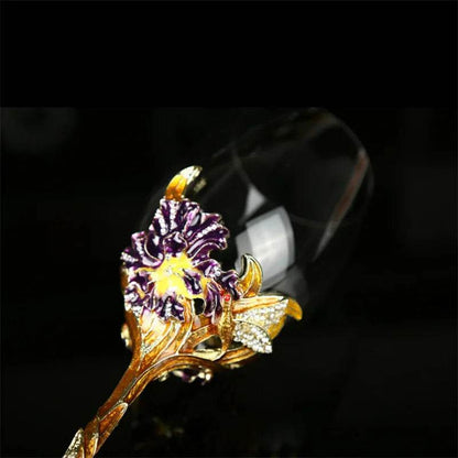 Luxury Floral Colored Gold Enamel Crystal Goblet Wine Glass - Le Joyau Store - crystal,enamel,gifts,luxury,vintage - A / 301-400ml