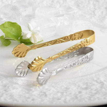 Vintage Antique Stainless Steel Rose Handle Sugar Tongs Set (2pcs) - Le Joyau Store - durable,elegant,lightweight,rose,stainless - 