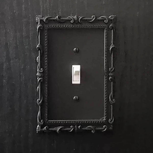 Victorian Gothic Black Matte Ornate Light Switch Decorative Plate Cover - Le Joyau Store - Black,Classic,Decor,Retro,Switch - 1
