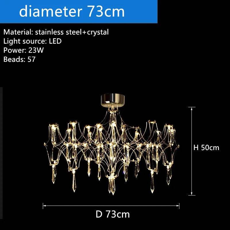 Luxury Crystal Spiderweb Raindrop Chandelier Adjustable Starlight Pendant Light - Le Joyau Store - adjustable,crystal,elegant,luxury,modern - Gold / 105cm / 3 colors light