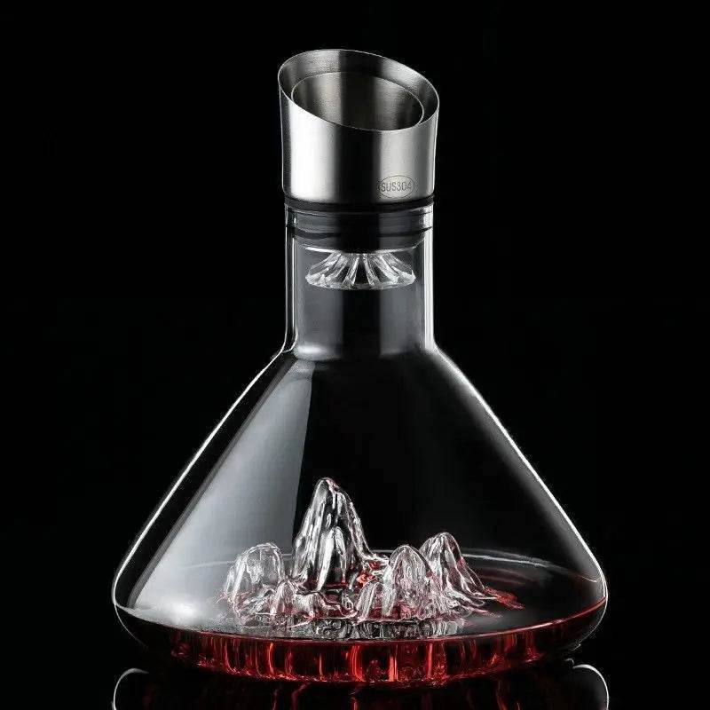 Elegant Glass Iceberg Mountain Whisky & Wine Dining Table Decanter - Le Joyau Store - crystal,lead-free,pourer,thickened,whisky - Transparent (1500ml)
