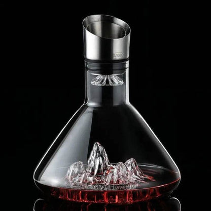 Elegant Glass Iceberg Mountain Whisky & Wine Dining Table Decanter - Le Joyau Store - crystal,lead-free,pourer,thickened,whisky - Transparent (1500ml)