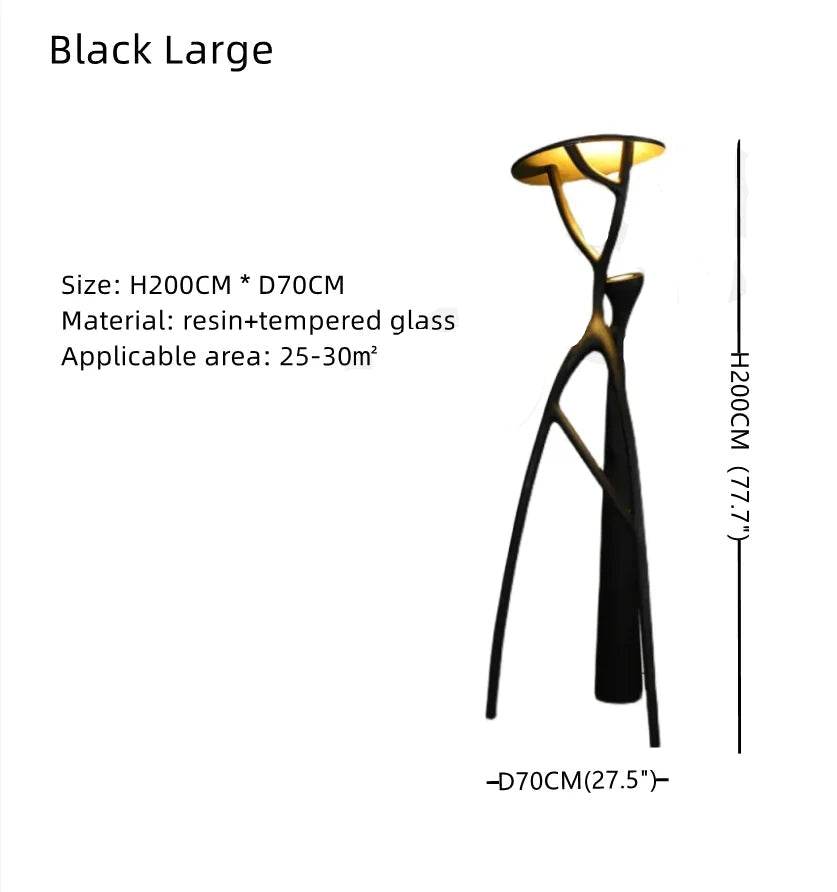 Nordic Tree Branch Floor Lamp Rustic Black LED Standing Light & Artistic Decor Sculpture - Le Joyau Store - LED,Luxury,Nordic,Resin,Sculpture - Warm Light / H200cm / US Plug