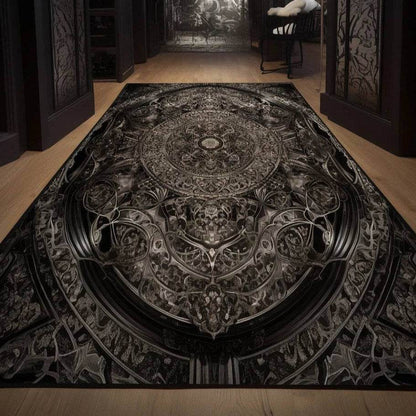 Vintage Gothic Black & White Persian Carpet Rug - Le Joyau Store - - 180x280cm / 1