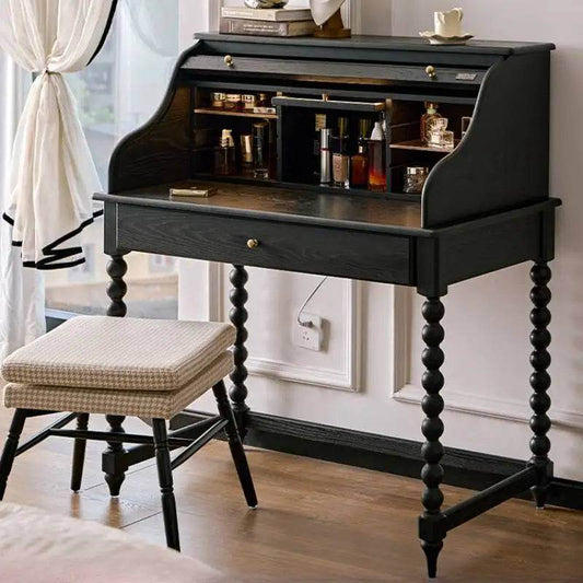 Luxury Black Gothic Nordic Dresser with Mirror Vintage Vanity Study Bureau - Le Joyau Store - black,dresser,makeup,modern,wood - 0.7m Dresser Cabinet