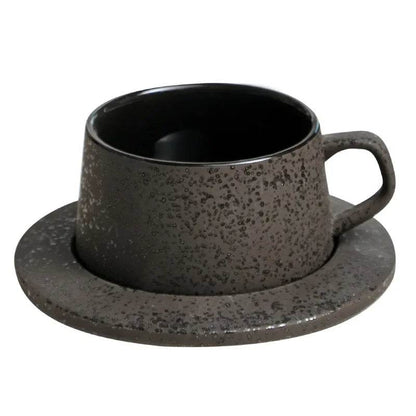 Vintage Rustic Stone Effect Ceramic Teacup & Saucer Set - Le Joyau Store - Ceramic,Coffee,Elegant,Japanese,Vintage - A