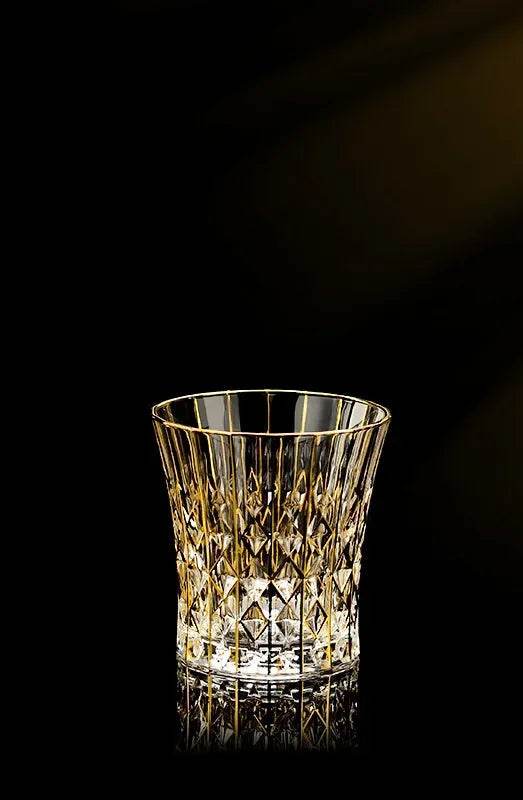 Luxury Gold-Accented Crystal Wine & Whiskey Glass French-Style Embossed Stemware - Le Joyau Store - crystal,elegant,gift set,gold,whisky - 1pcs 170ml