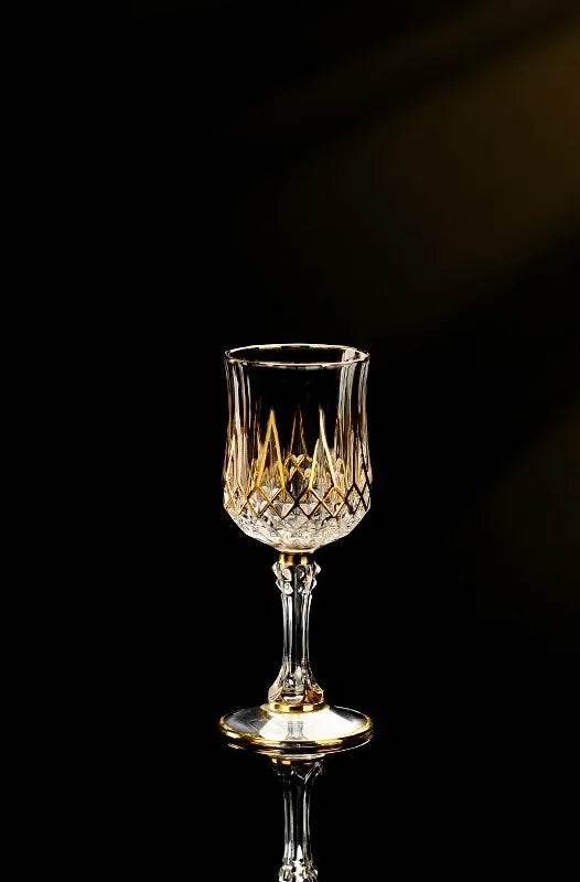 Luxury Gold-Accented Crystal Wine & Whiskey Glass French-Style Embossed Stemware - Le Joyau Store - crystal,elegant,gift set,gold,whisky - 1pcs 170ml