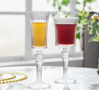 Luxury French Clear Embossed Crystal Wine, Whiskey or Champagne Glass - Le Joyau Store - 150ML,Durable,Elegant,Goblet,Transparent - 1PCS A / 51-150ml