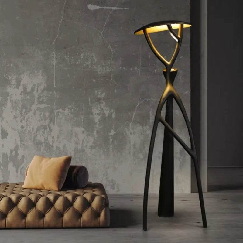 Nordic Tree Branch Floor Lamp Rustic Black LED Standing Light & Artistic Decor Sculpture - Le Joyau Store - LED,Luxury,Nordic,Resin,Sculpture - Warm Light / H200cm / US Plug