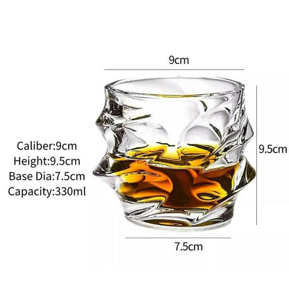 Vintage Embossed Whiskey Glass Classic Old Fashioned Tumbler for Bourbon & Scotch - Le Joyau Store - engraved,gift set,old fashion,premium,whiskey - C 300ml / 1pc