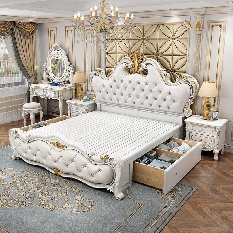 Luxury Vintage European King Size Castle Royal Bed - Le Joyau Store - European,King Size,Luxury - Box Frame Structure / 1.8m Bed with No Mattress
