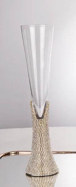 Luxury Rhinestone Crystal Champagne Glass Wine & Martini Flute - Le Joyau Store - 25cm,crystal,diamond,luxury,stainless - Gold Diamond