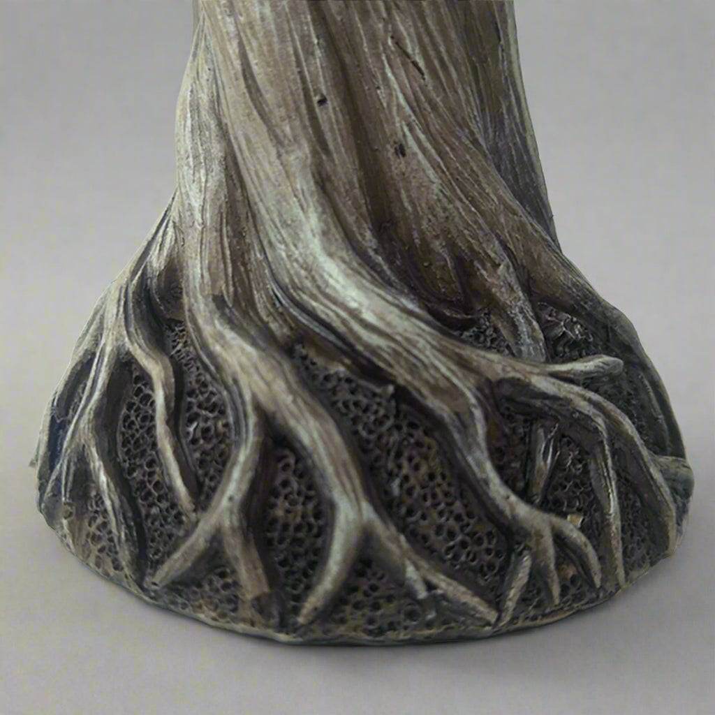 Ornate Vintage Engraved Resin Tree Trunk Statue Flower Vase - Le Joyau Store - Decor,Floral,Gift,Resin,Tabletop - Red Brown