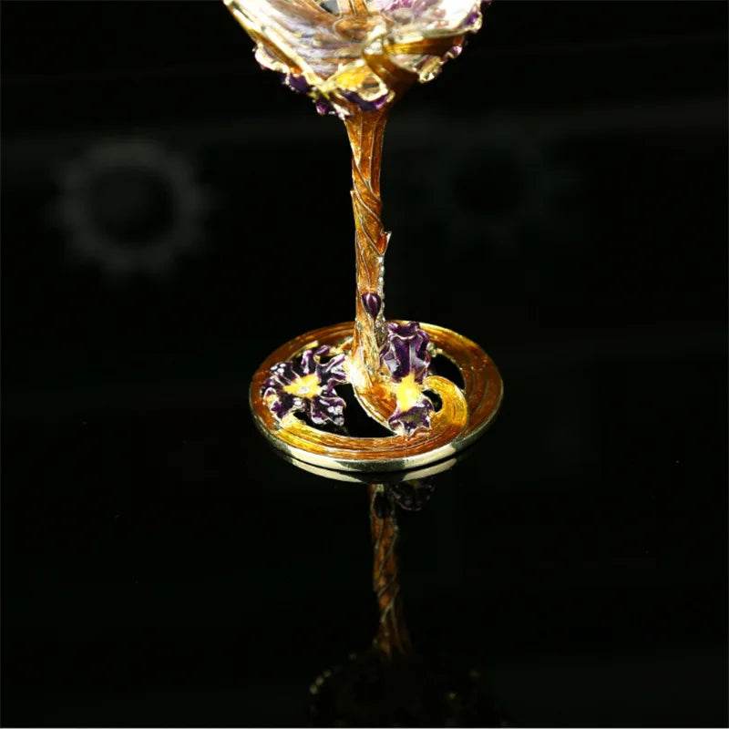 Luxury Floral Colored Gold Enamel Crystal Goblet Wine Glass - Le Joyau Store - crystal,enamel,gifts,luxury,vintage - A / 301-400ml