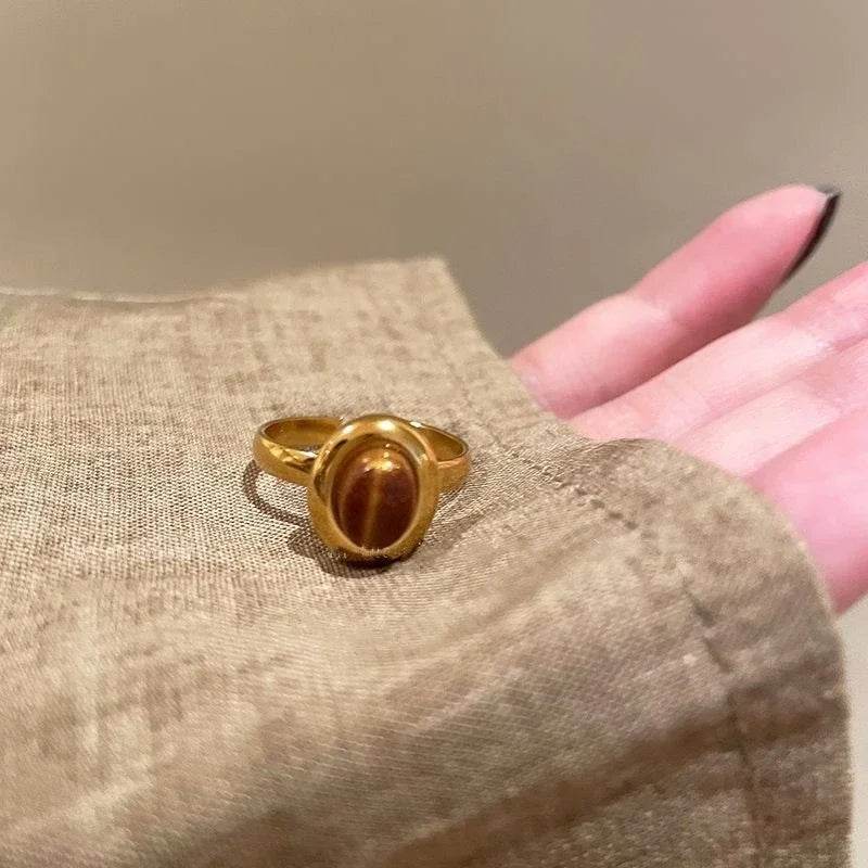 Vintage Red Crystal Baroque Victorian Goth Gold Adjustable Women's Ring - Le Joyau Store - Gothic,Open Ring,Punk,Red Crystal - 991044 1PC