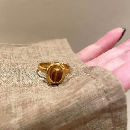 Vintage Red Crystal Baroque Victorian Goth Gold Adjustable Women's Ring - Le Joyau Store - Gothic,Open Ring,Punk,Red Crystal - 991044 1PC