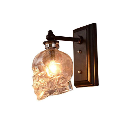 Gothic Glass Skull Wall Sconce Rustic Dark Home Decor Skeleton Light Fixture - Le Joyau Store - Glass,Industrial,Loft,Retro,Skull - 